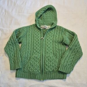 Aran Crafts boys/girl size 6-7 years cable knit 100% merino wool sweater VGUC